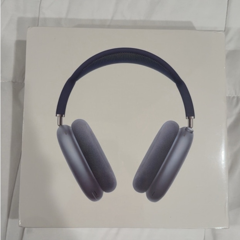 Silver and Blue Over-Ear Headphones